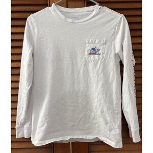 Vineyard Vines Baseball Whale Pocket T Shirt Long Sleeve Youth Size M 12-14